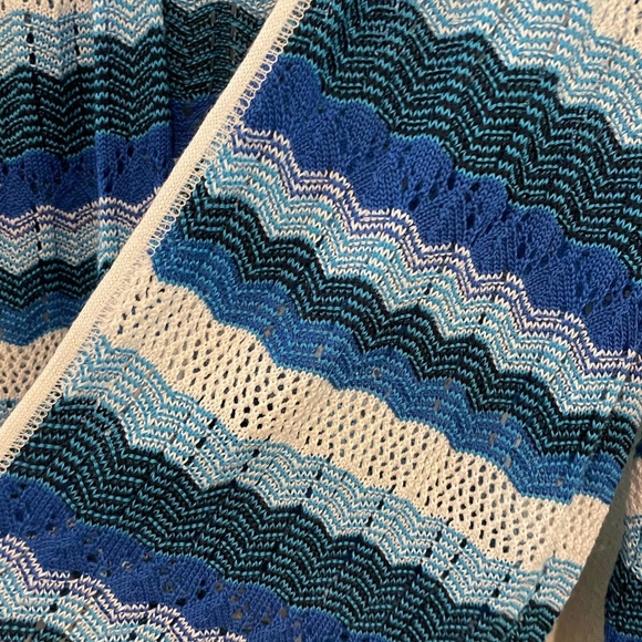 Christopher Banks striped Open Cardigan in Shades of Blues Size L - Picture 2 of 5